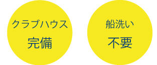 クラブハウス完備・船洗い不要